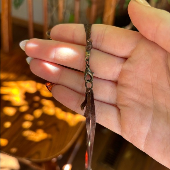 Boho Brass Stone Necklace - Picture 5 of 6